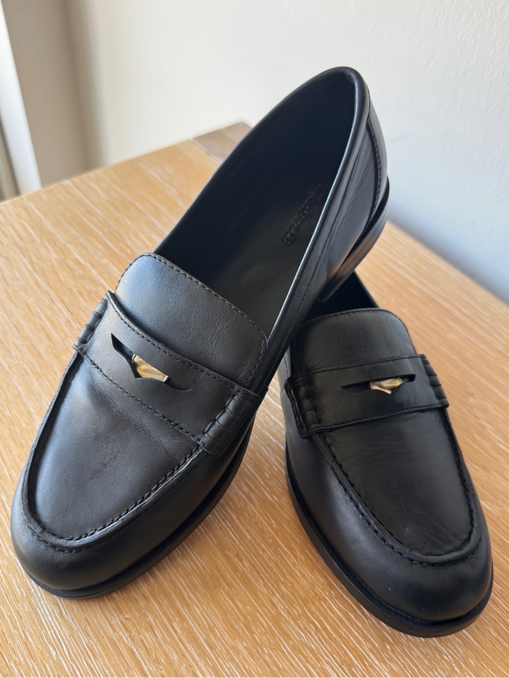 NWOB MADEWELL Women's The Grayson Penny Loafer True Black Leather Size 9.5 NX647 - Picture 1 of 15